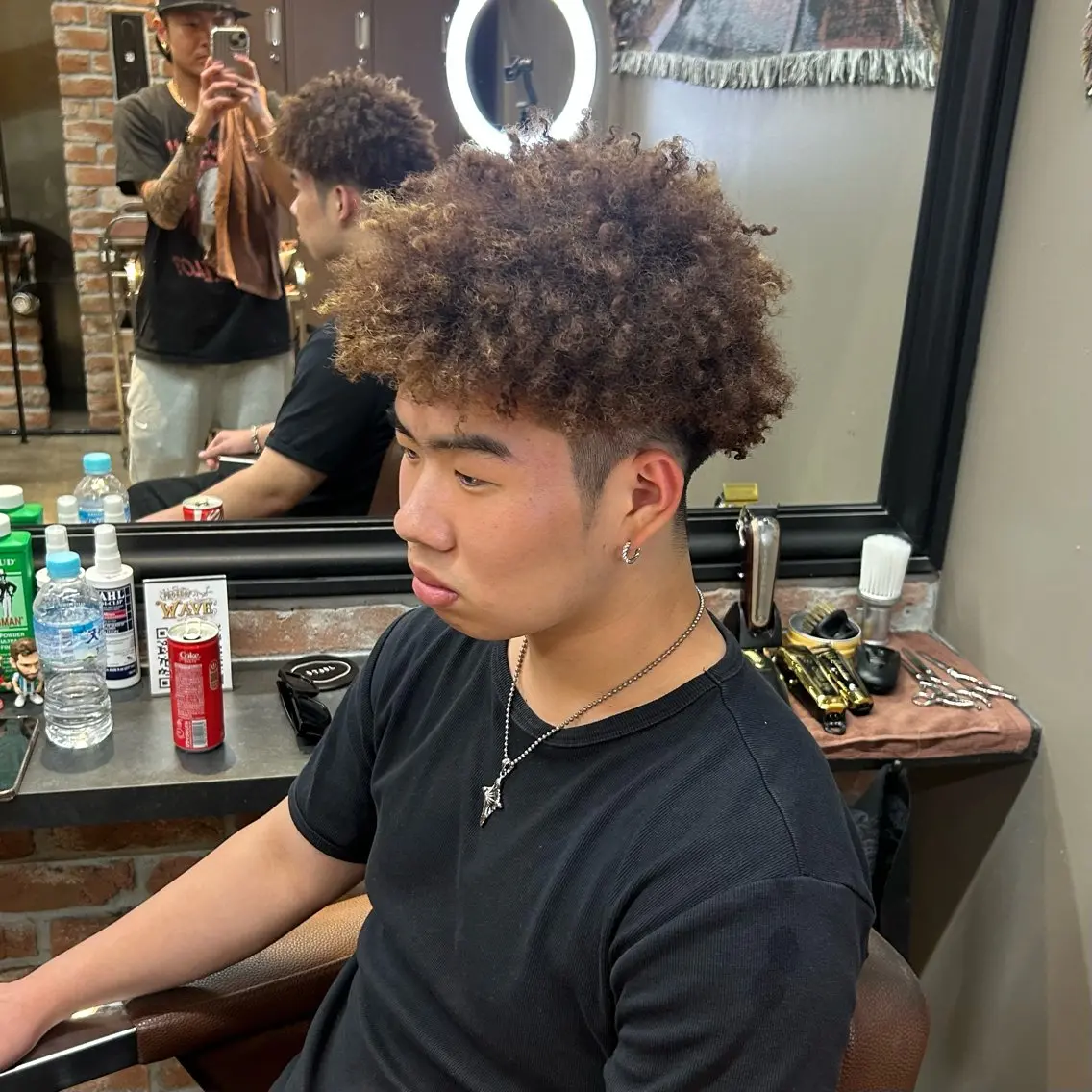 ショート パーマ メンズ カット パーマ 💈針金パーマ/ ソフトアフロ💈望愛のヘアスタイル