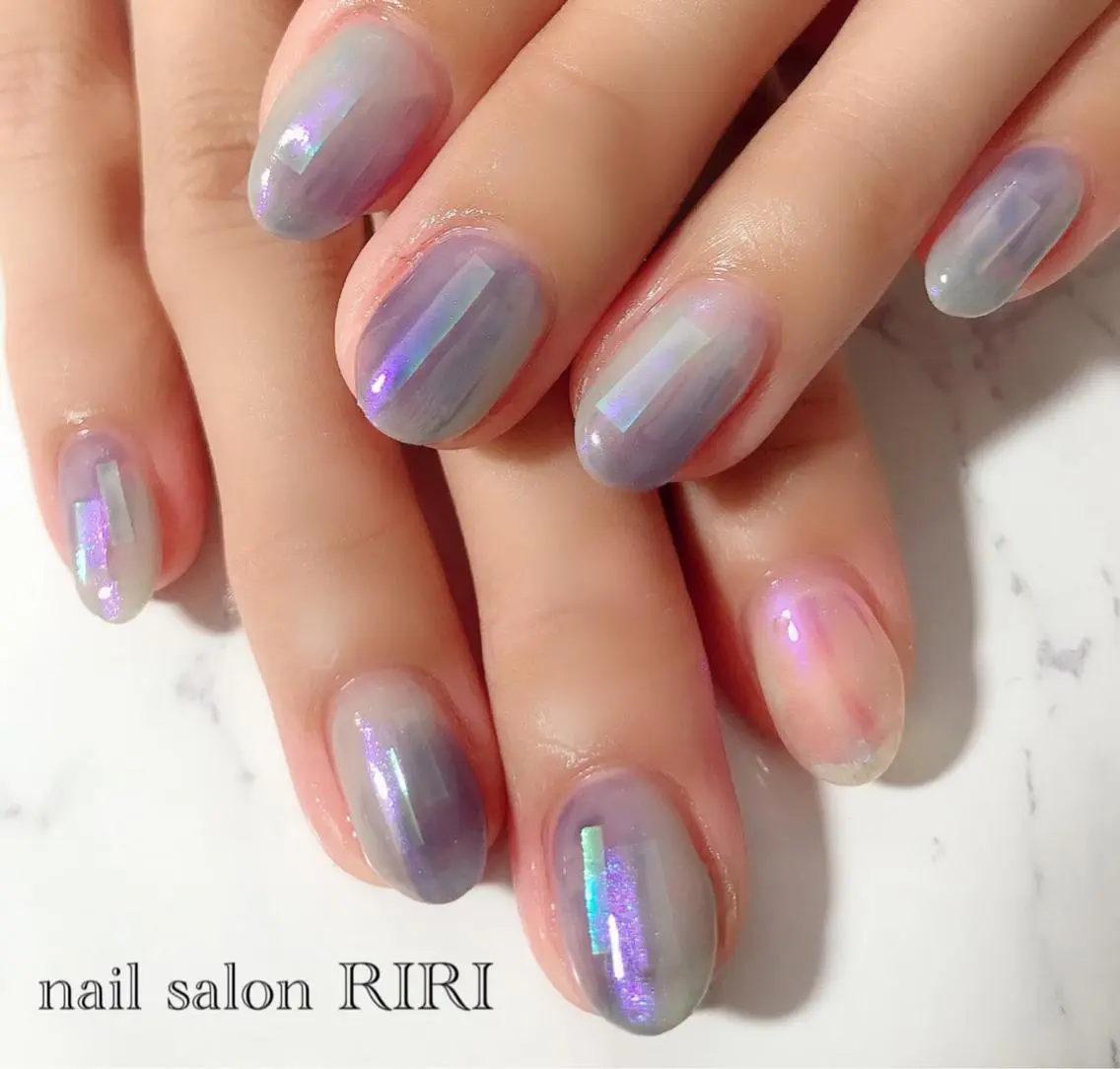 ネイル 氷ネイル・うるうるネイル ニュアンスネイル RIRI リリのネイルデザイン