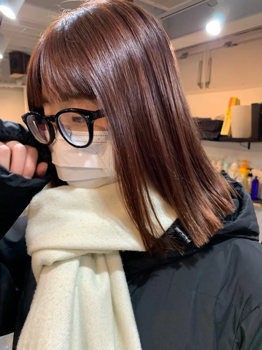 カラー ブリーチ ダブルカラー ブリーチなしカラー オレンジ ピンクカラー Shibata Mizukiのヘアスタイル