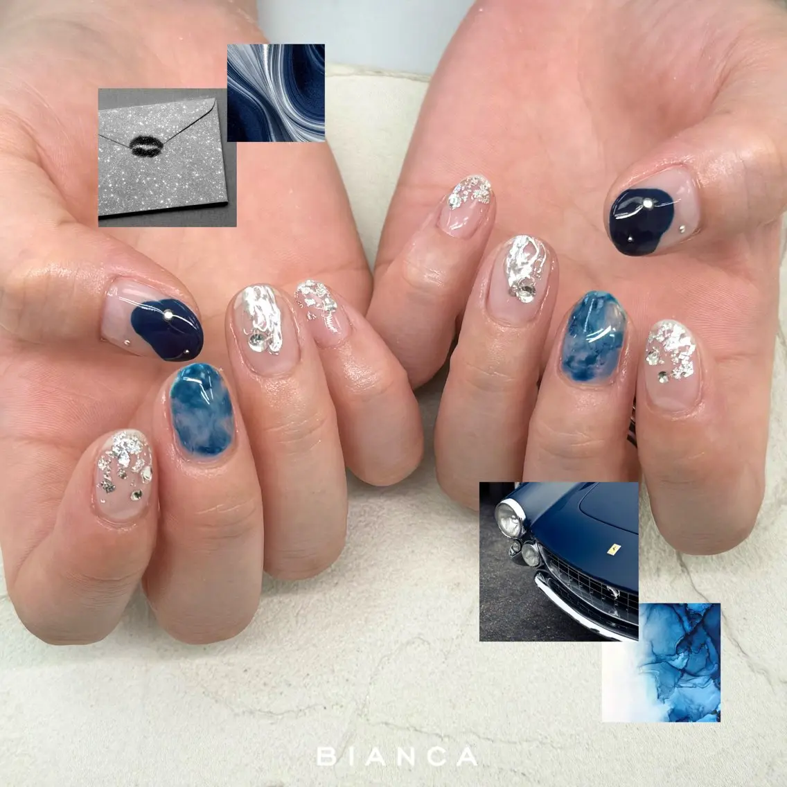 ネイル フラッシュネイル フレンチネイル ジェルネイル グラデーション マグネットネイル ハンドネイル Bianca大宮 Nail*森澤のネイルデザイン