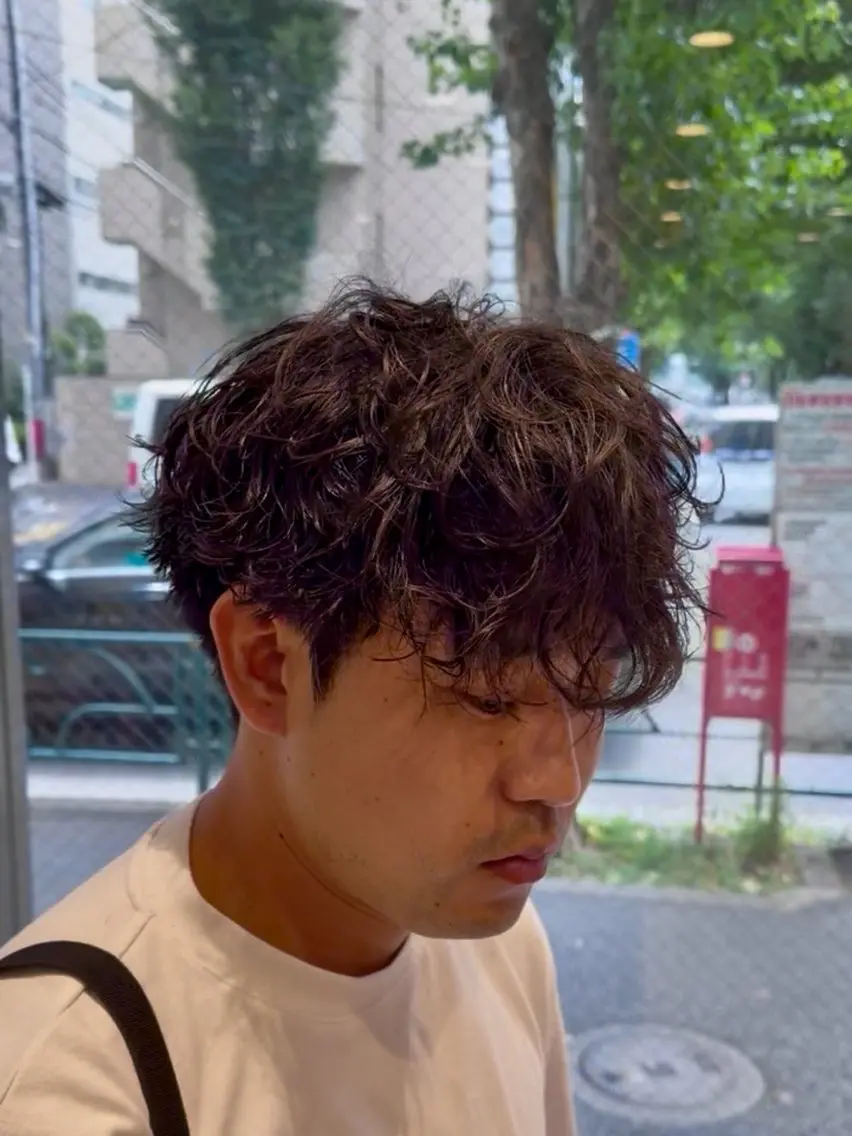 パーマ メンズ カット パーマ 🫧韓国レイヤー🫧 山本 侑平のヘアスタイル