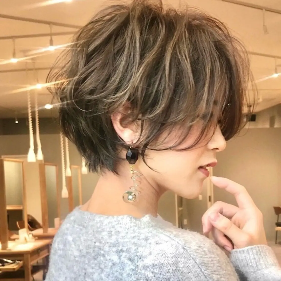 ショート カラー ヘアアレンジ ⭐️銀座/ショート/ 艶カラー/りょうがのヘアスタイル