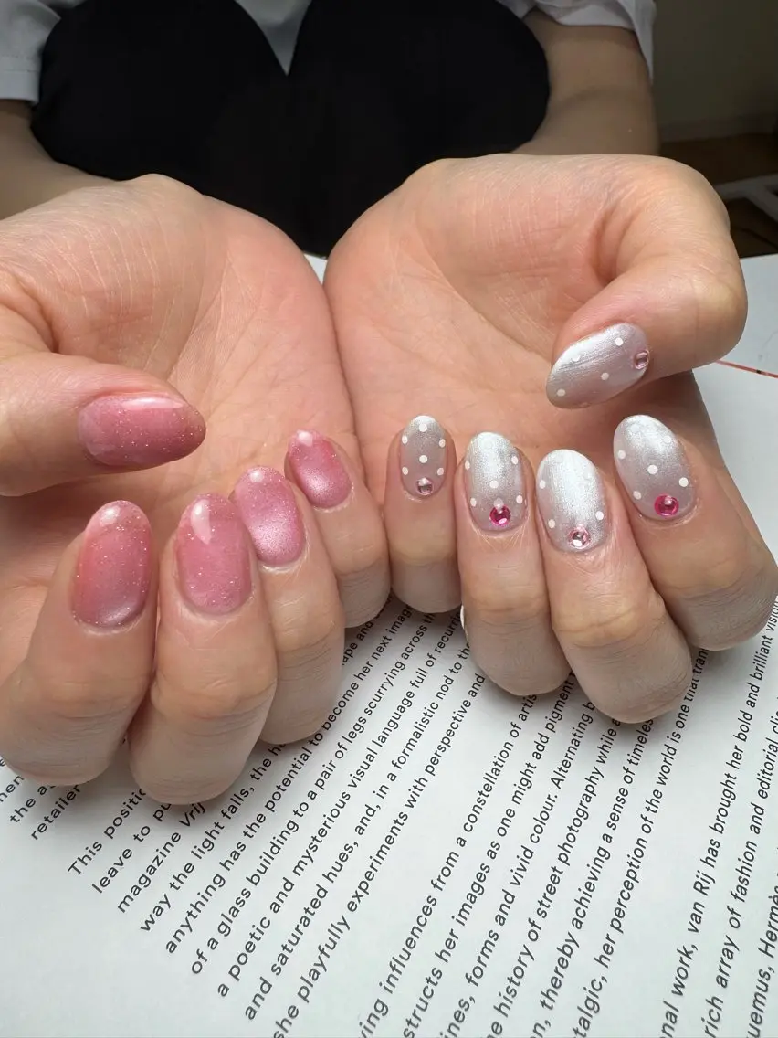 ネイル ドット マグネットネイル ハンドネイル 白日-hakubi nail-のネイルデザイン