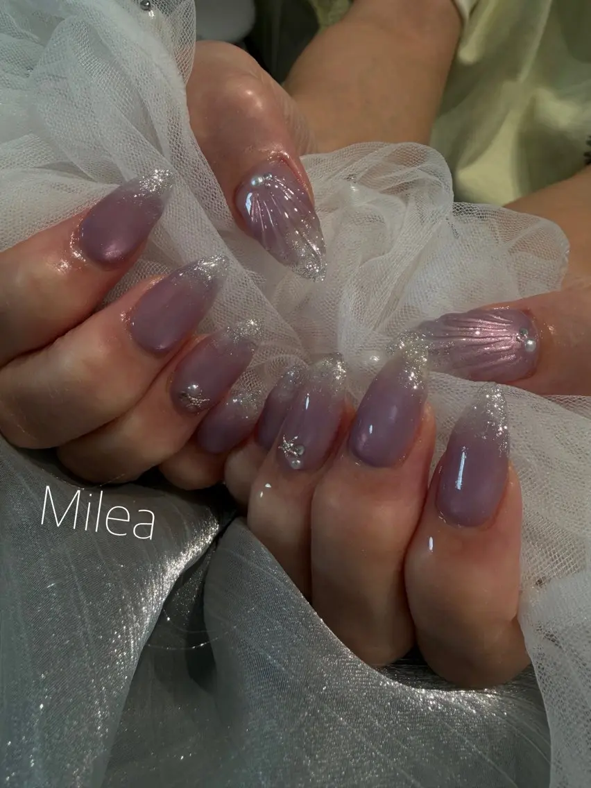ネイル ハンドネイル Milea🩵 Sayaka🪩のネイルデザイン