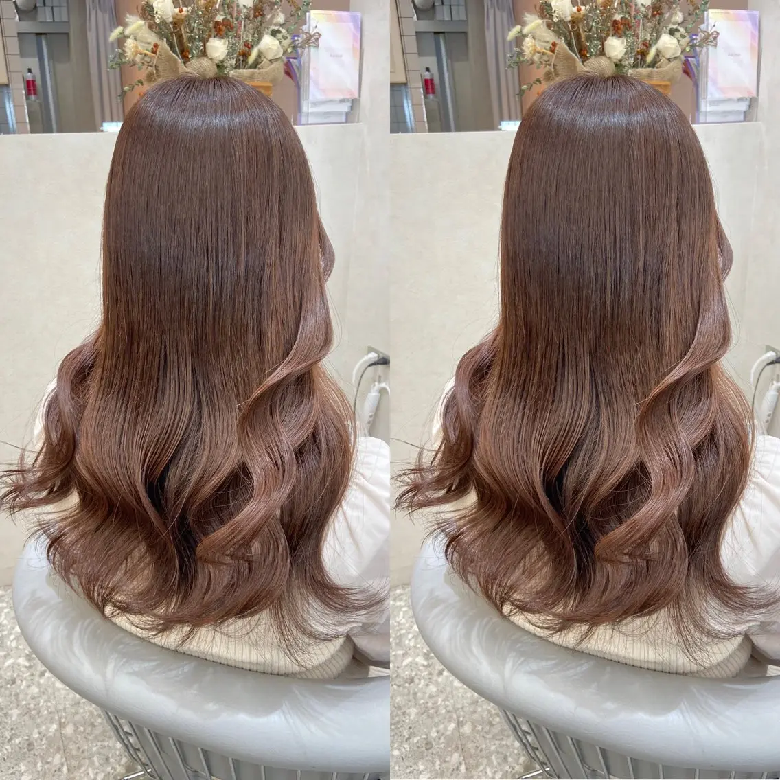 ロング ヘアアレンジ ヨシンモリ 韓国風ヘア ワンホンヘア 新宿/韓国ヘア 中明度カラー/かやのヘアスタイル