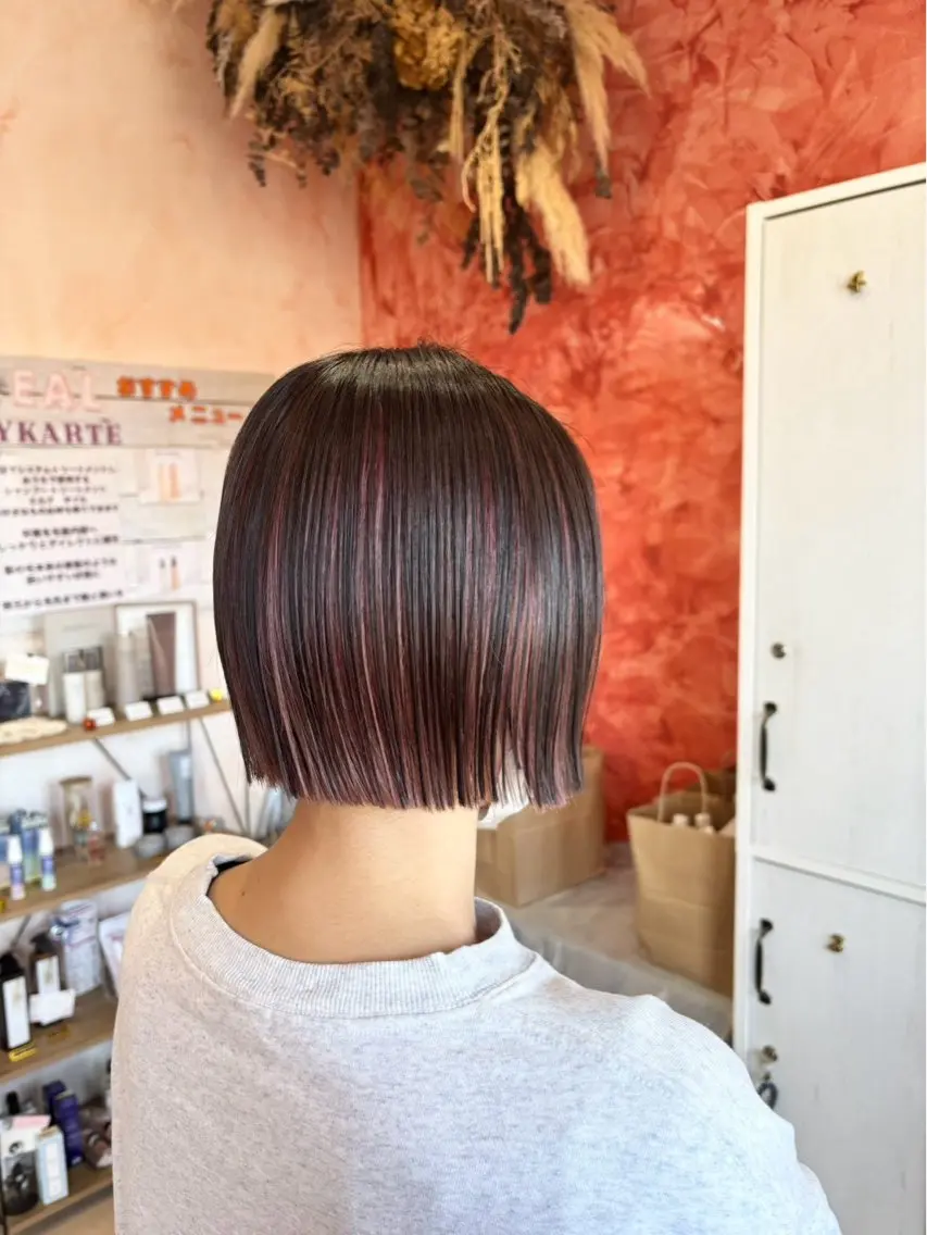 ショート カラー ブラウンカラー ピンクカラー ピンクブラウン ヘアカラー 🩶透明感・艶カラー 🩶ひいな🩶のヘアスタイル