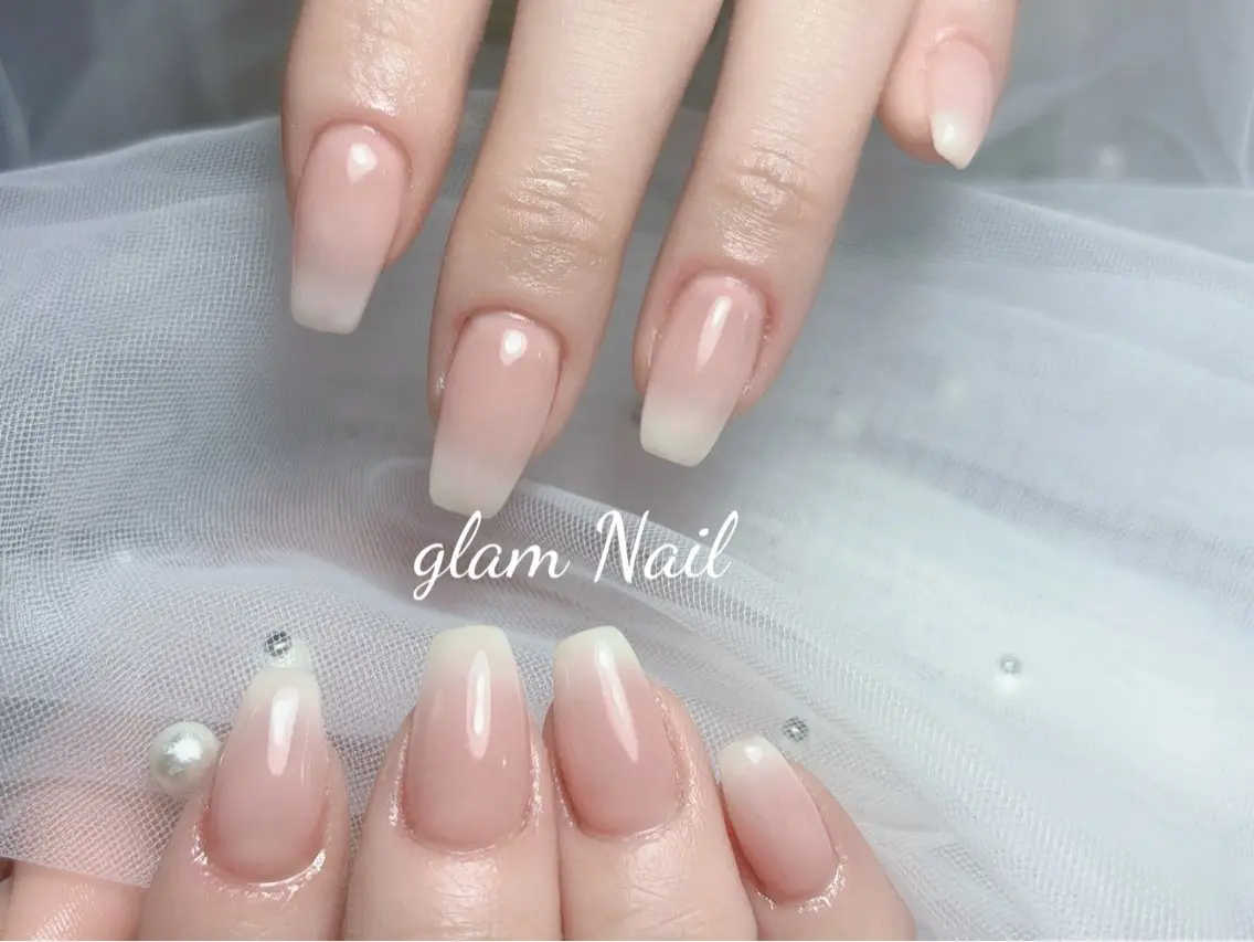 ネイル エツメ💅 長さ出し🎀デザインのネイルデザイン
