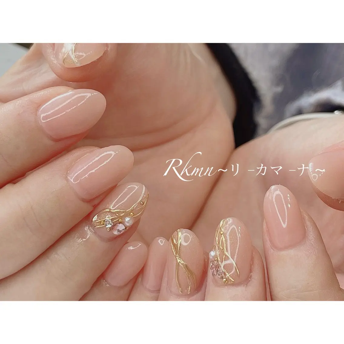 ネイル アートネイル ミラーネイル ピンク ピンクベージュ 春ネイル ハンドネイル フットネイル ハンドケア Rkmn ~リ-カマ-ナ~のネイルデザイン