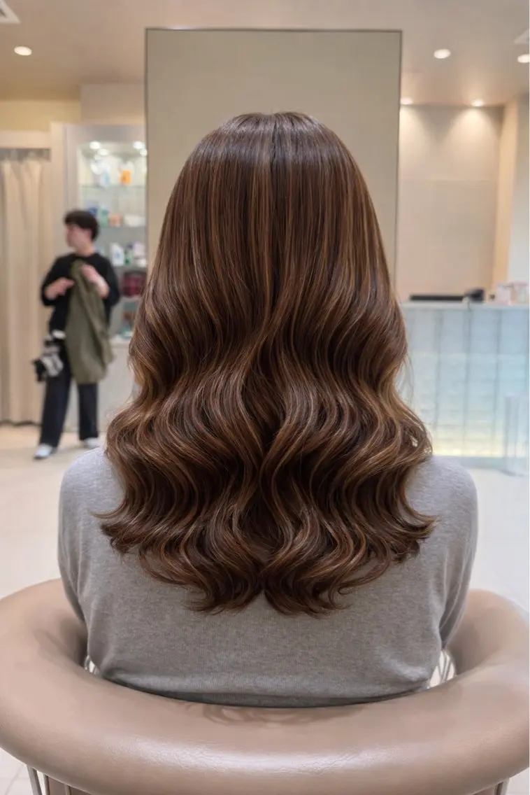 ミディアム パーマ ミディアムパーマ カット パーマ 阪上 沙織のヘアスタイル