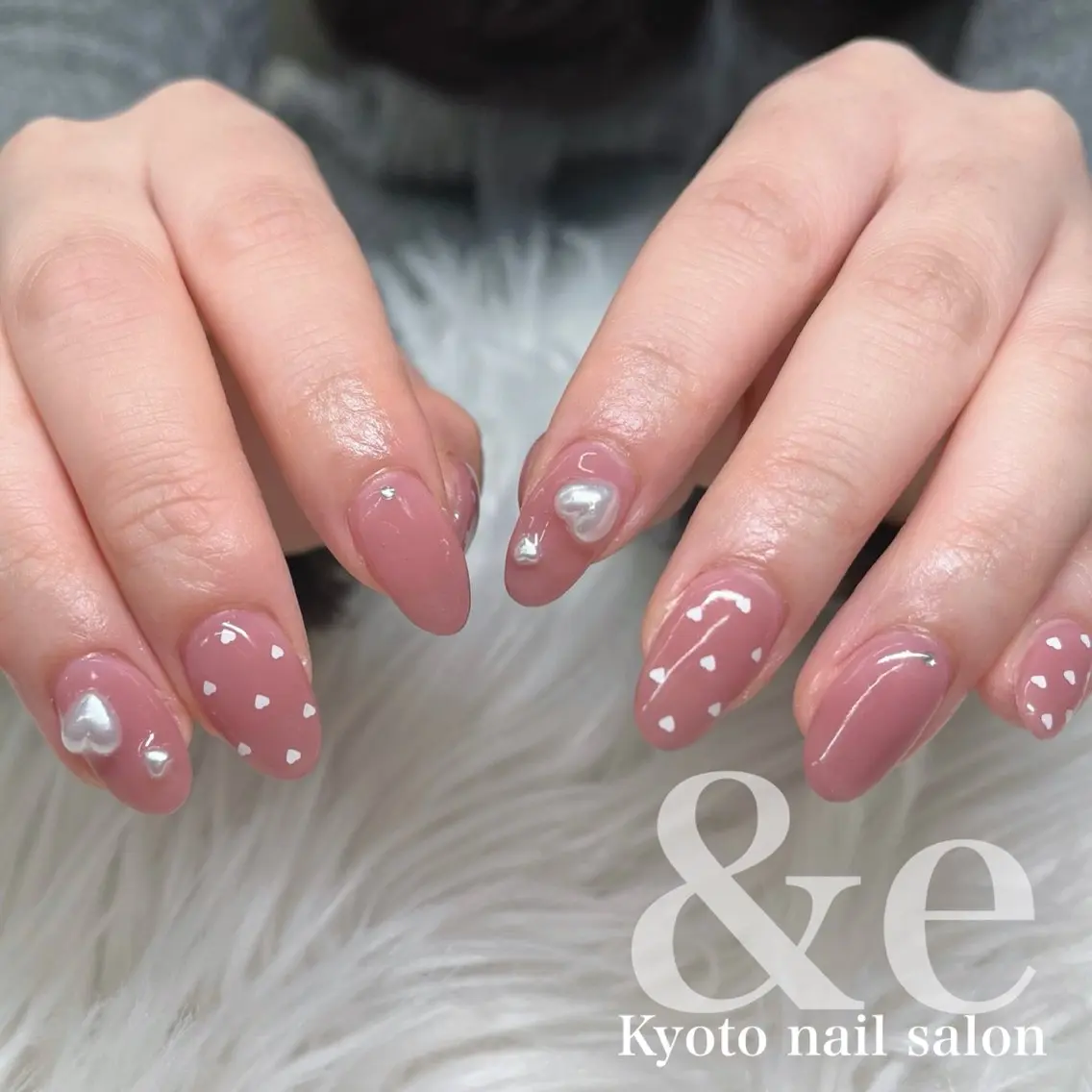 ネイル ハート ハンドネイル nail salon &e ayanoのネイルデザイン