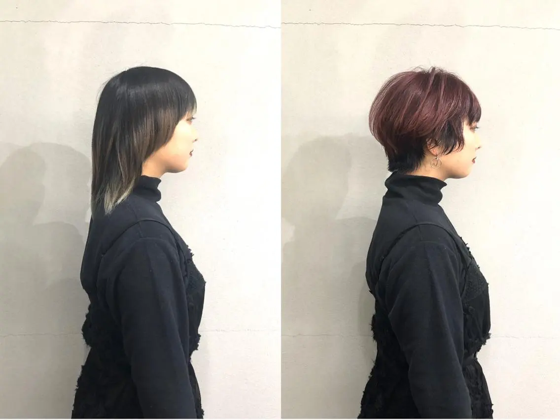 ショート カラー ピンクカラー バイオレットカラー ショートヘア ショート/ボブ/ 白髪染め/メンズ葛西のヘアスタイル