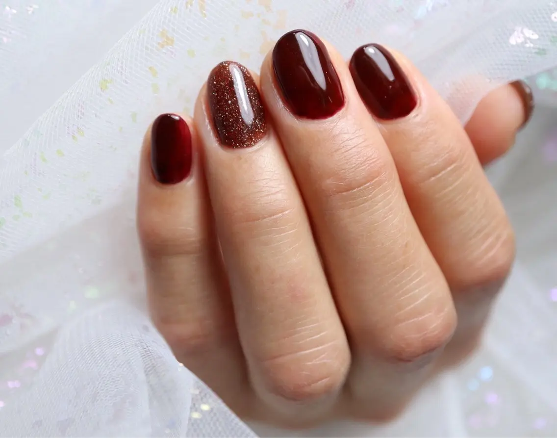 ネイル ボルドー フラッシュネイル SHI-SIN lotusnailのネイルデザイン