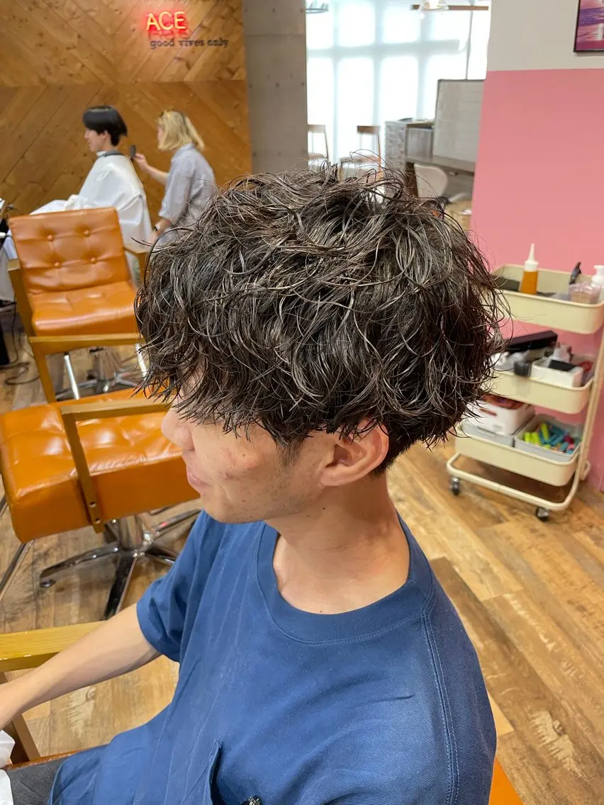 ショート パーマ メンズ カット パーマ トリートメント 🔥メンズ特化パーマ 🦖増田弘明🦖のヘアスタイル