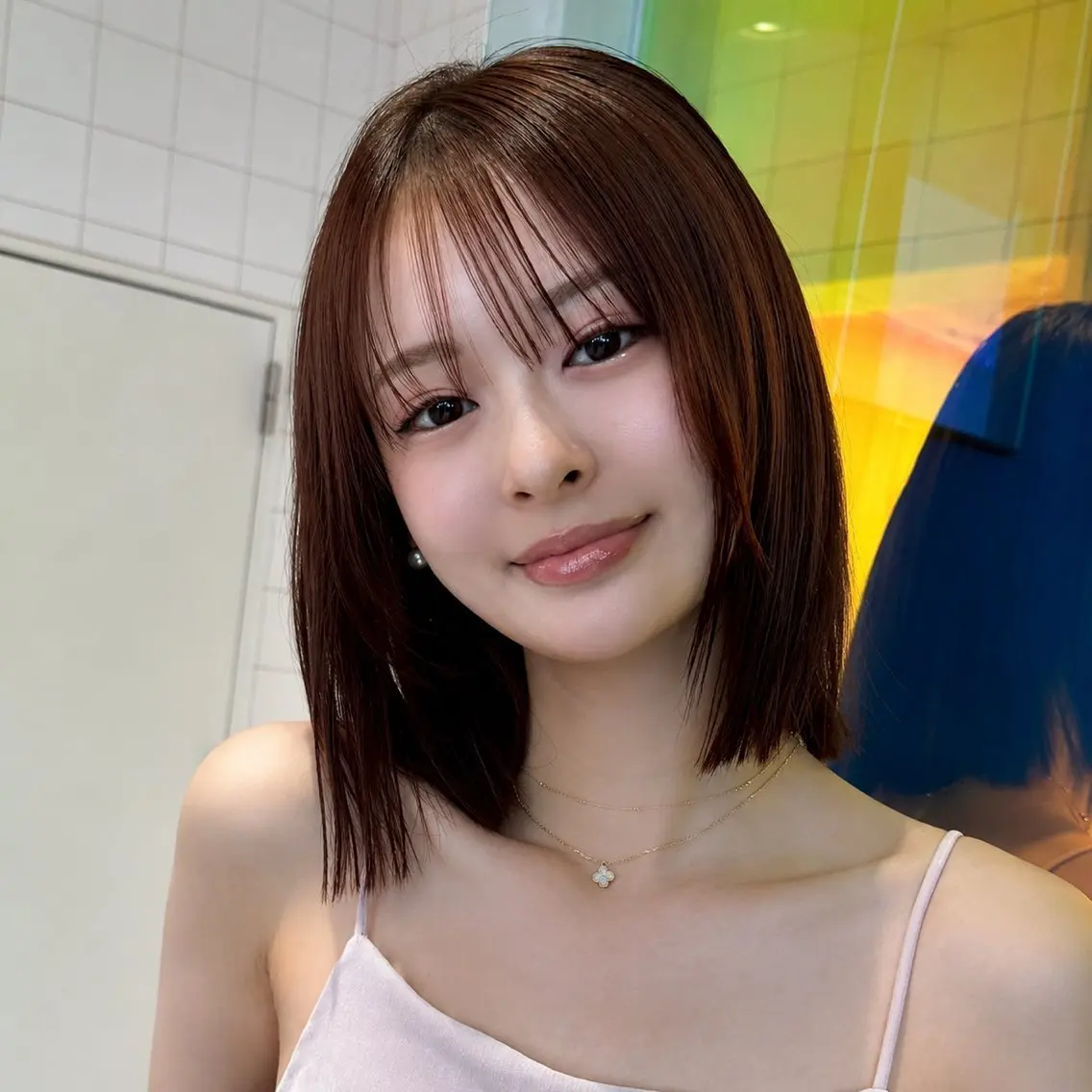 ミディアム カラー ボブレイヤー ボブ レイヤーカット カット ヘアカラー トリートメント 🩷小川大輔🩷 ボブ/インナーカラーのヘアスタイル