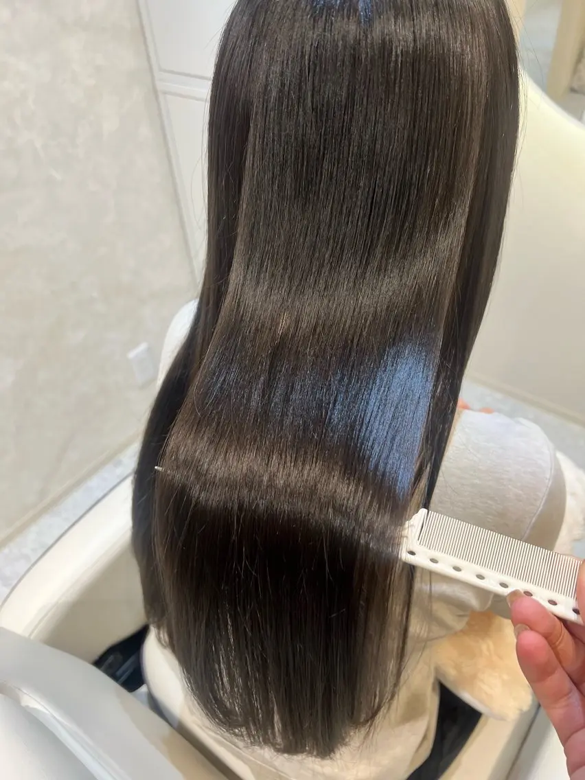 ロング 髪質改善 カット 縮毛矯正 🫧ツヤ髪個室美容室 安食茉莉🫧のヘアスタイル