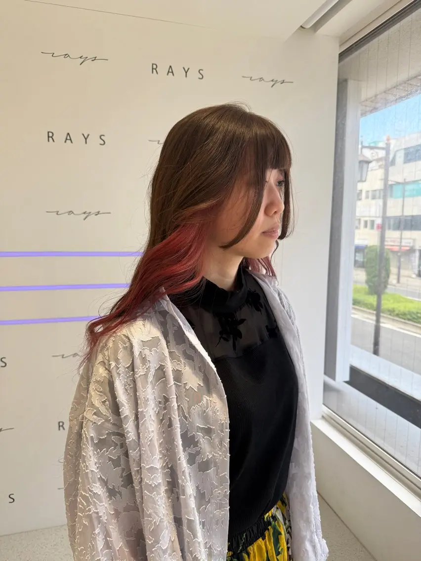 ロング カラー ブラウンカラー イヤリングカラー ピンクカラー 無料ショートカット 募集中📛杏のヘアスタイル