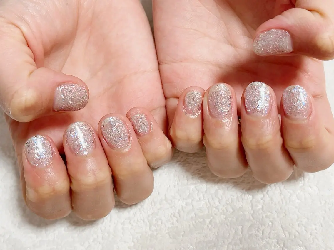 ネイル ジェルネイル ラメ(グリッター) メンズネイル パラジェル 春ネイル kiki nail たまプラーザのネイルデザイン