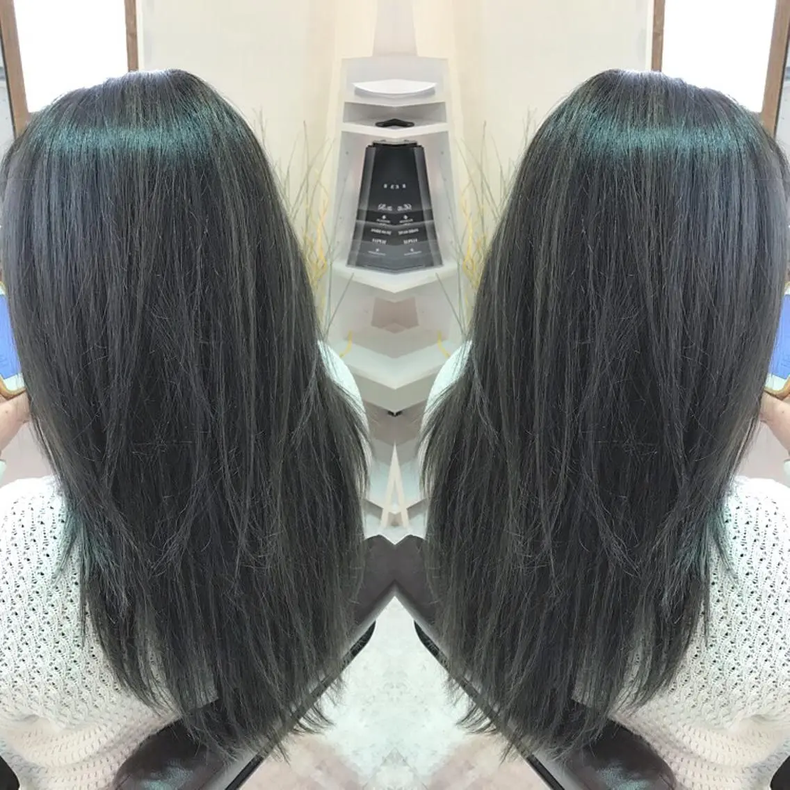 セミロング ロング カラー ブルーカラー ブルージュ ハイライトカラー ハイライト 青木 茂樹⭐️ 透明感カラーのヘアスタイル