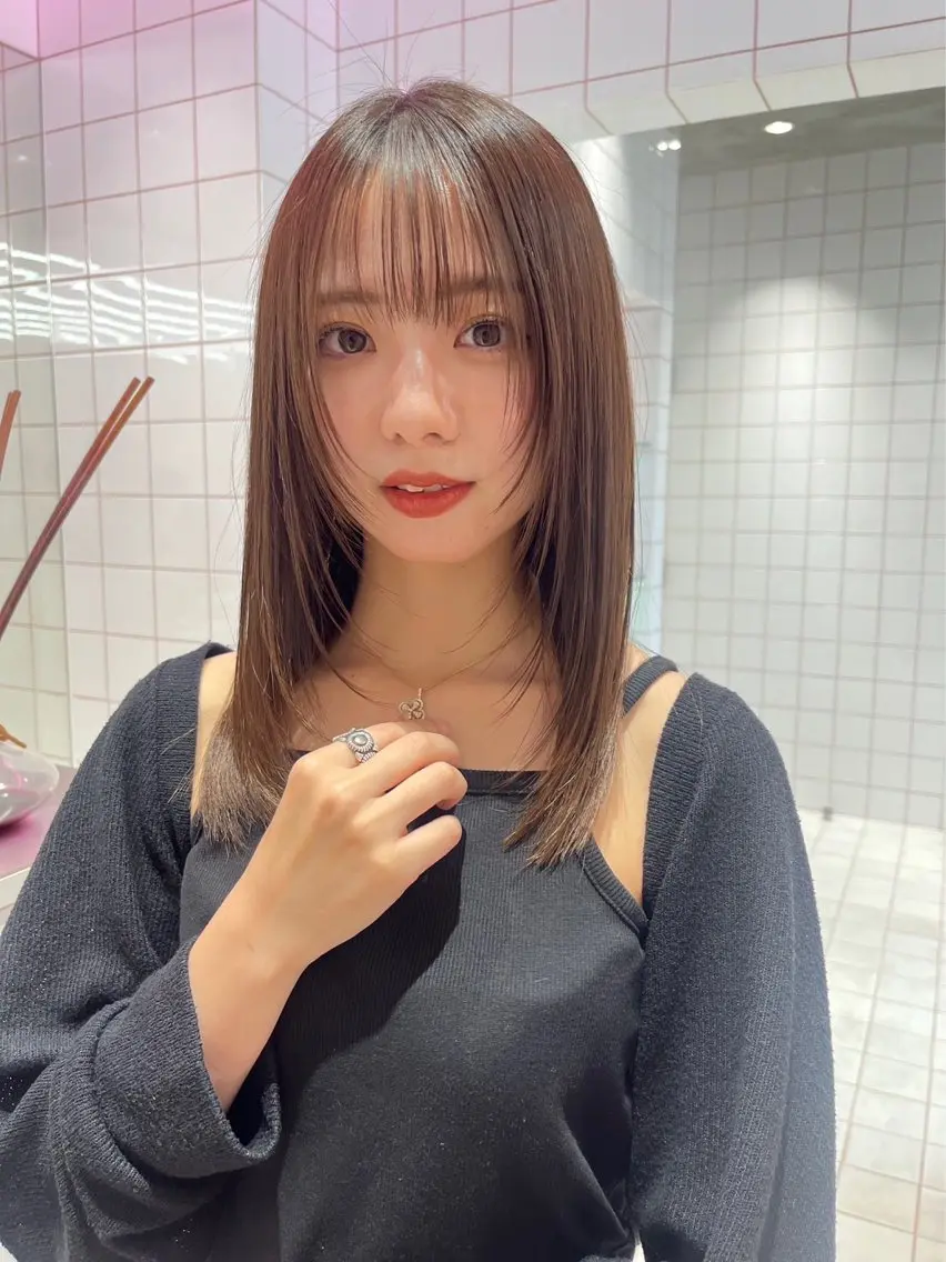 セミロング カラー カット トリートメント 💎韓国レイヤー/ 髪質改善💎武村侑哉のヘアスタイル