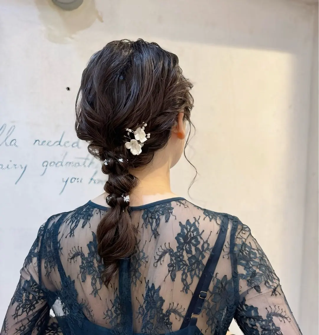 ミディアム ヘアアレンジ 結婚式・ブライダル ヘアセット 伊藤 栄子のヘアスタイル