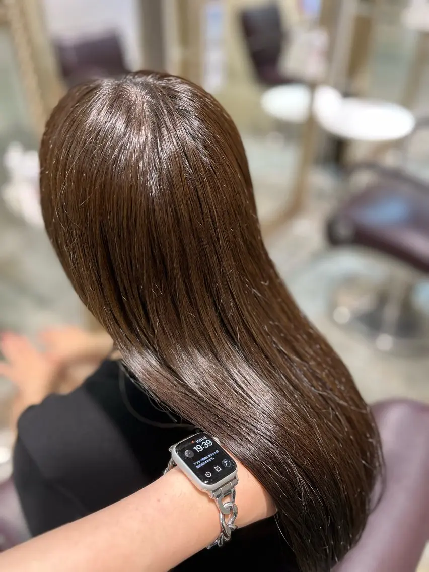 ロング カラー ヘアカラー トリートメント フェザーパーマ🌙 毛流れ yuzukiのヘアスタイル