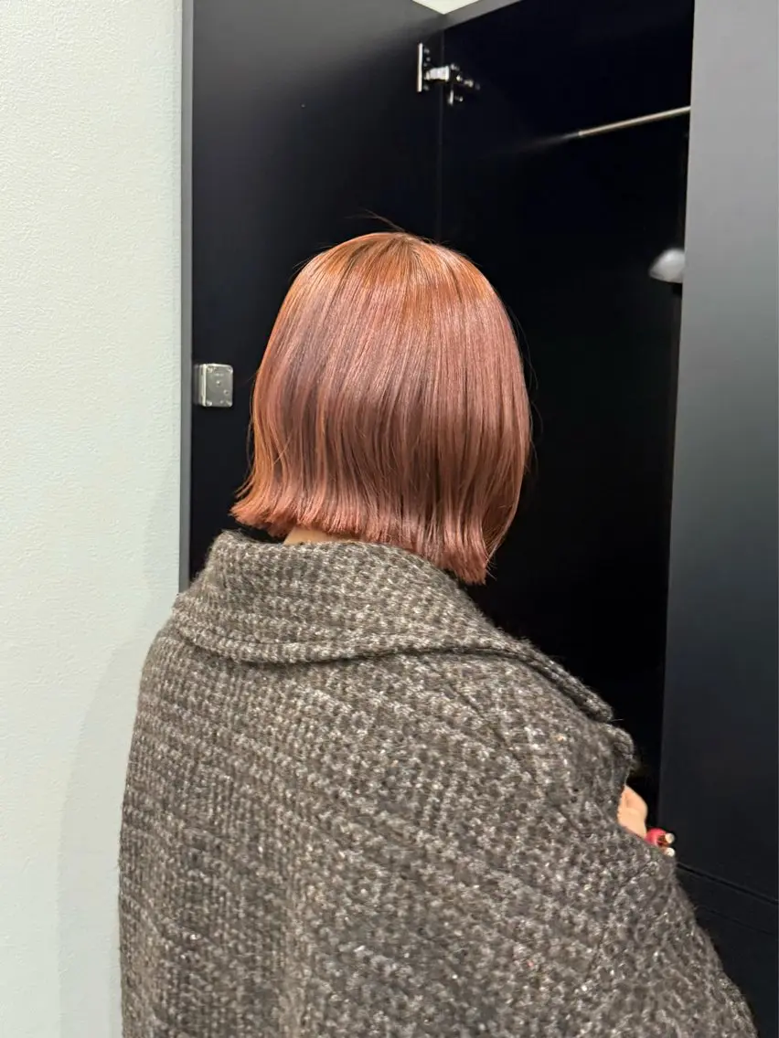 ミディアム カラー ブリーチ ダブルカラー ブリーチなしカラー オレンジ カット ヘアカラー トリートメント azumi/グレー ジュ/オリーブ/縮毛のヘアスタイル