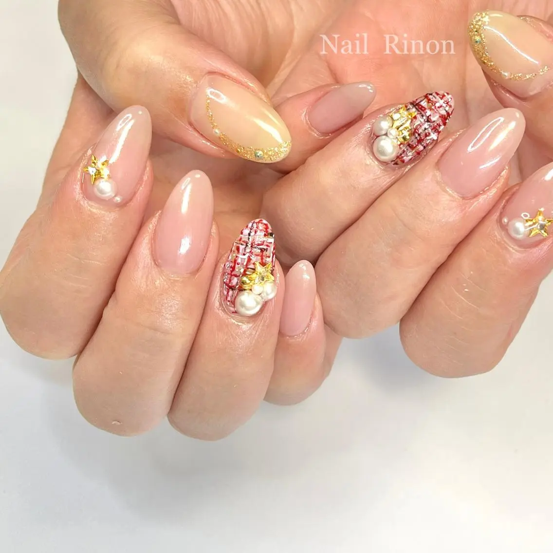 ネイル ツイードネイル ハンドネイル Nail Rinonのネイルデザイン