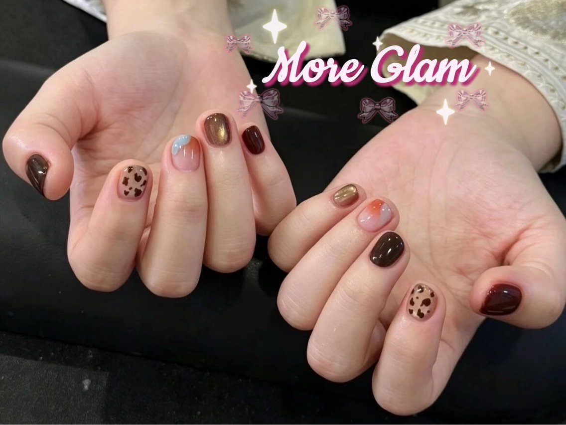 ネイル アートネイル オーロラネイル クリアネイル 長さ出し フレンチネイル ミサ 美沙のネイルデザイン