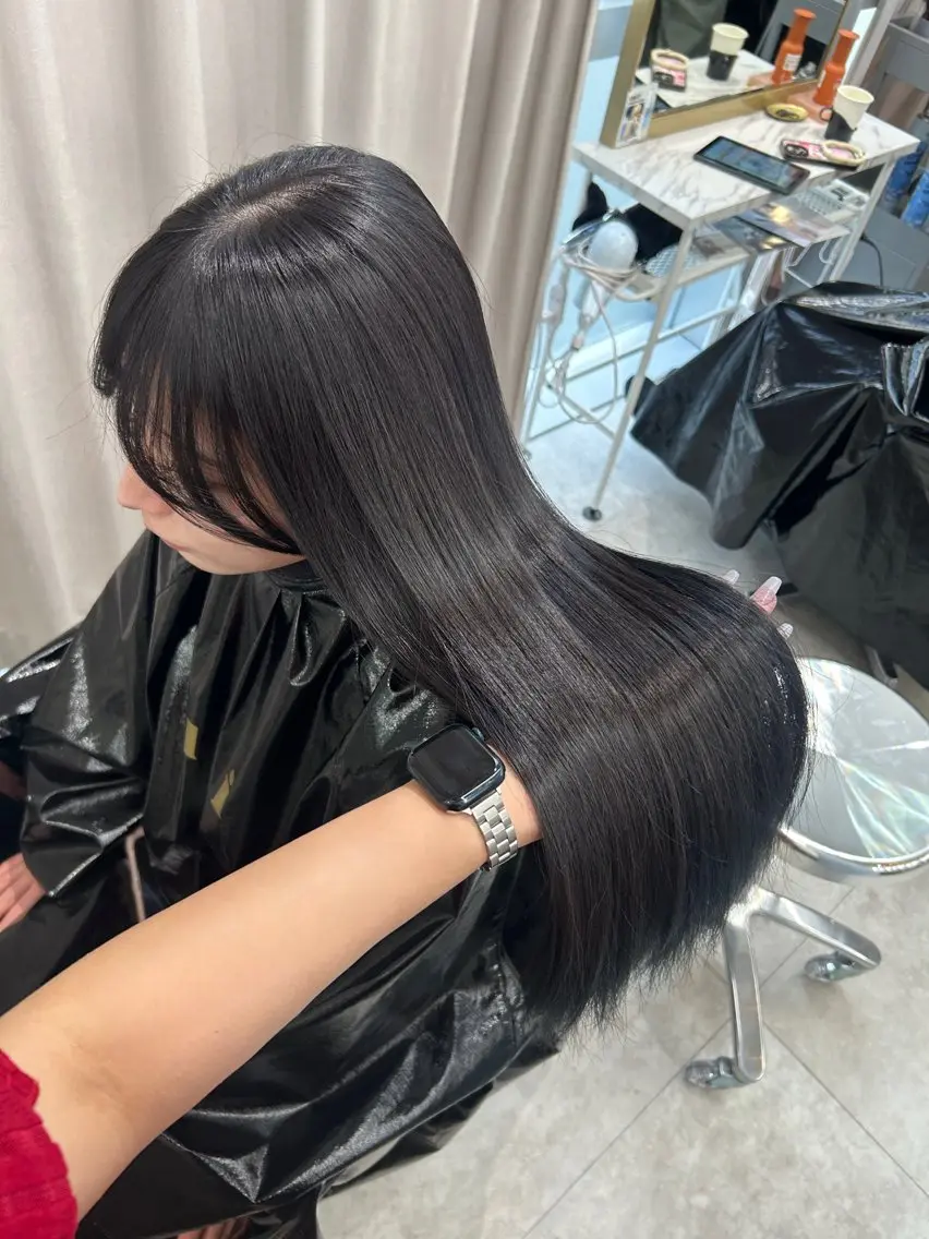ロング カラー 透明感カラー グレージュ 💖表参道/韓国ヘア 顔周りカット/Rioのヘアスタイル