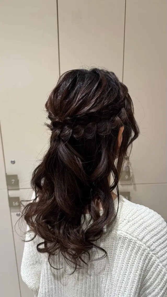ロング ヘアアレンジ ハーフアップ カラー/ヘアセット Nanami💗のヘアスタイル