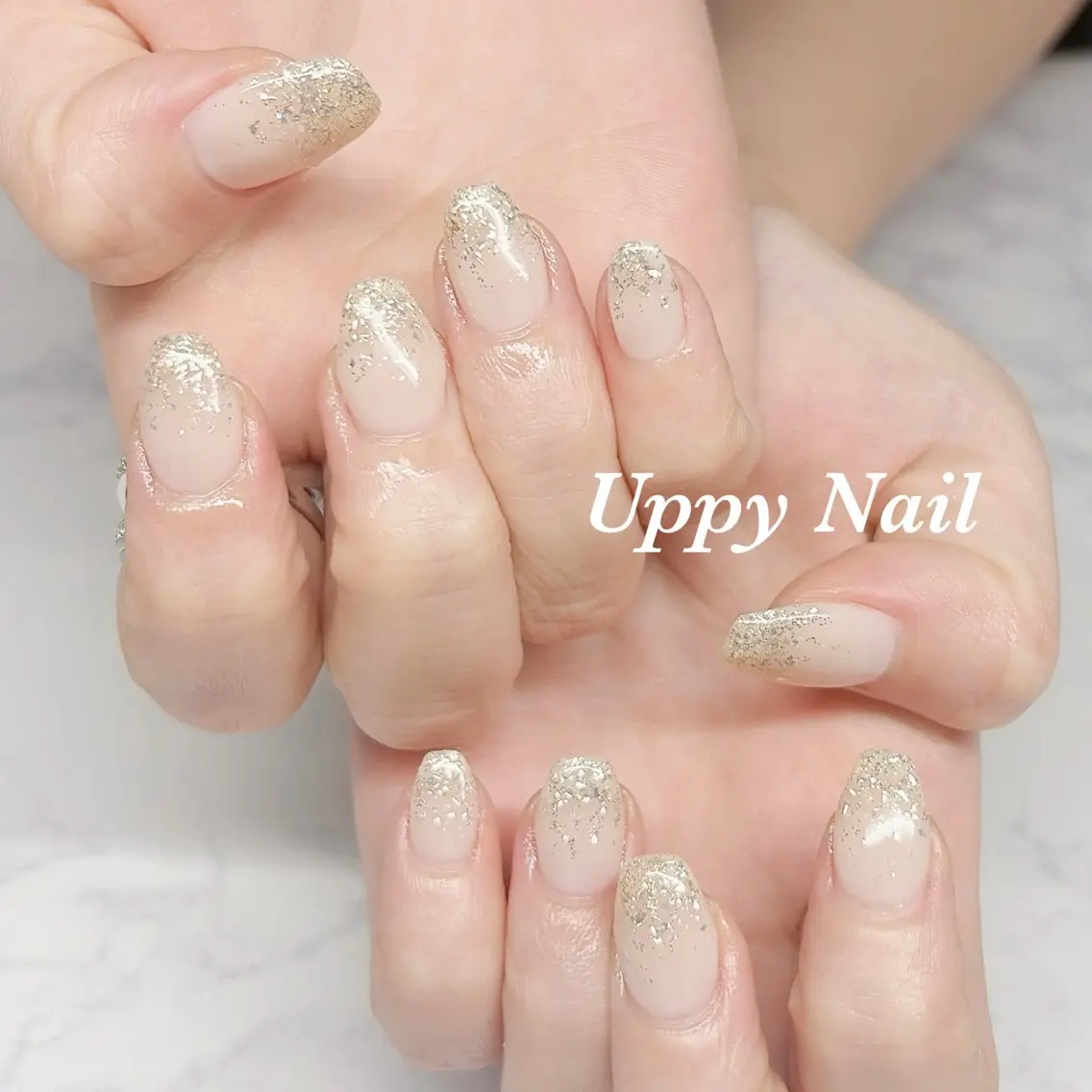 ネイル ホワイト ハンドネイル Uppy Nail ukyoのネイルデザイン