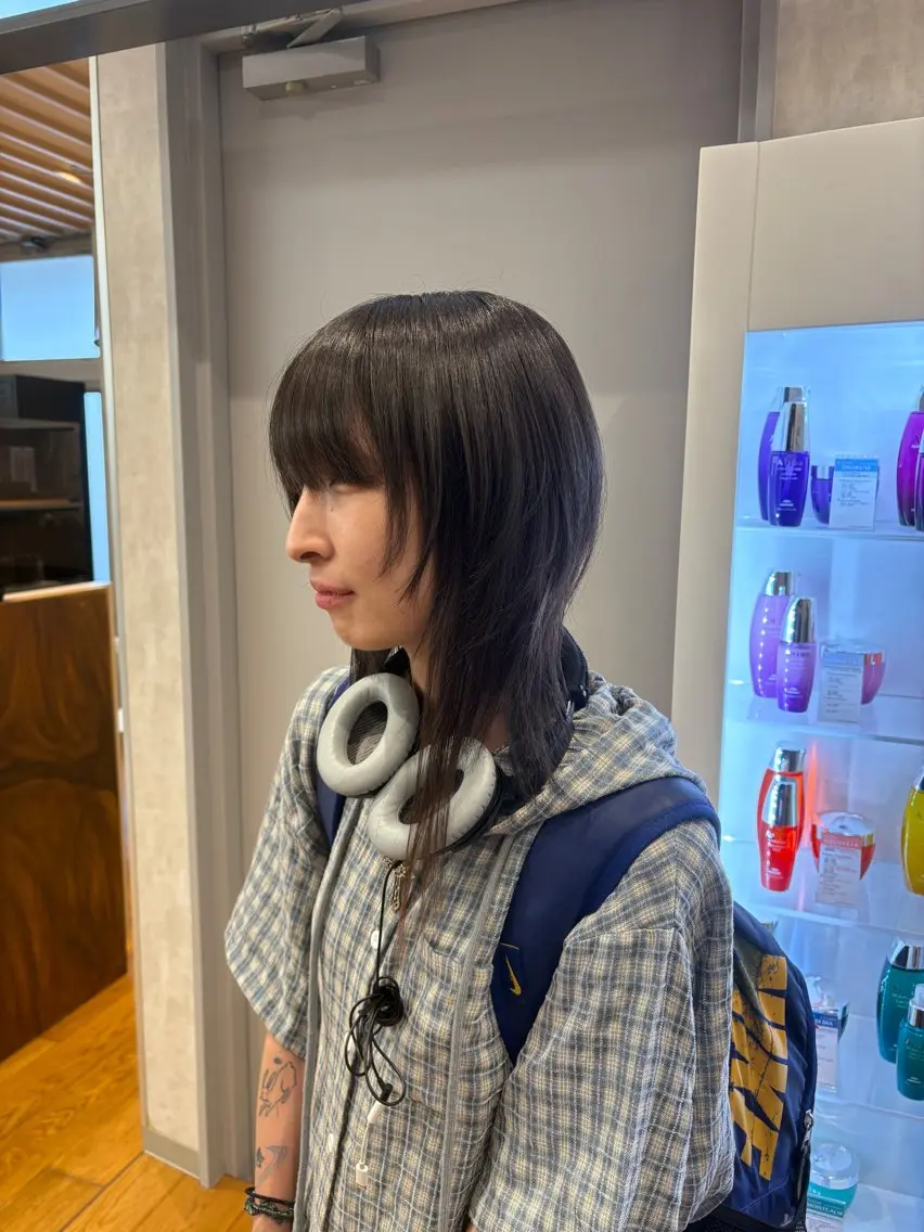 ミディアム カット シオン🪐レイヤー ウルフ メンズのヘアスタイル