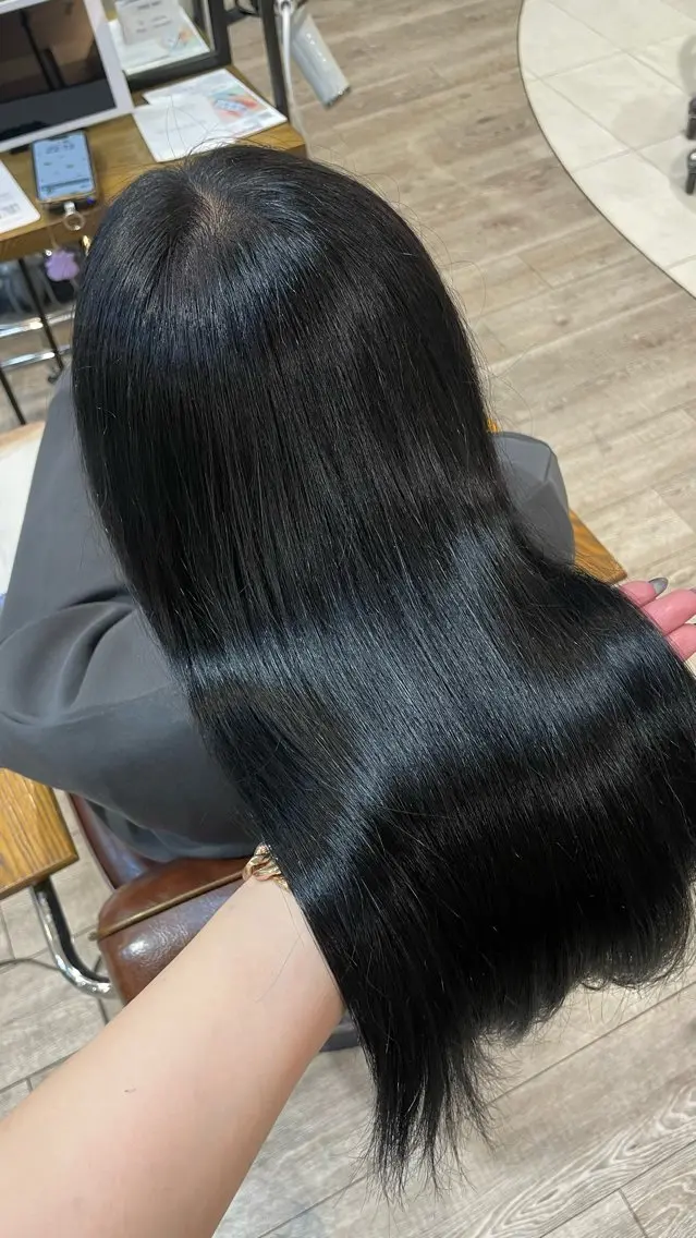 ロング カラー 黒髪 ブルーカラー ブルーブラック トリートメント ヘアカラー トリートメント RIO🎀/ガーリー /カラーモデル募集のヘアスタイル