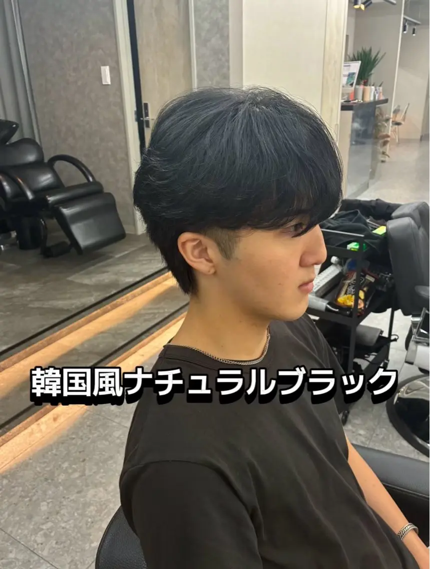 ショート カラー メンズ メンズ韓国風 マッシュ 黒髪 韓国風ヘア ヘアカラー 🦖櫂斗🦖／ 大宮／透明感カラーのヘアスタイル
