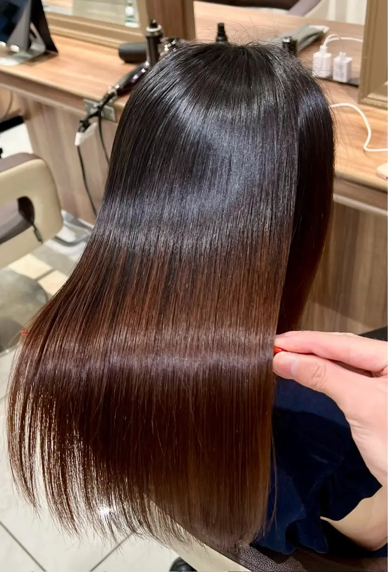 ロング 縮毛矯正 トリートメント 髪質改善縮毛矯正 谷口雄太のヘアスタイル