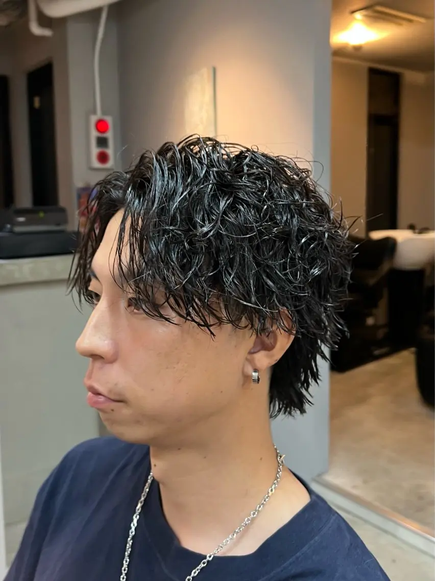 メンズカット+波巻きパーマの写真