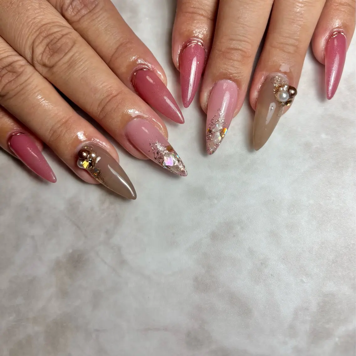 ネイル ロングネイル ハンドネイル NAILSALON en+沖縄市美原のネイルデザイン
