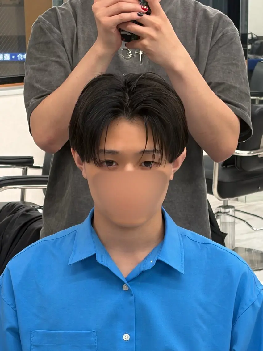 ショート メンズ 縮毛矯正 カット 縮毛矯正 フジイ カナウのヘアスタイル