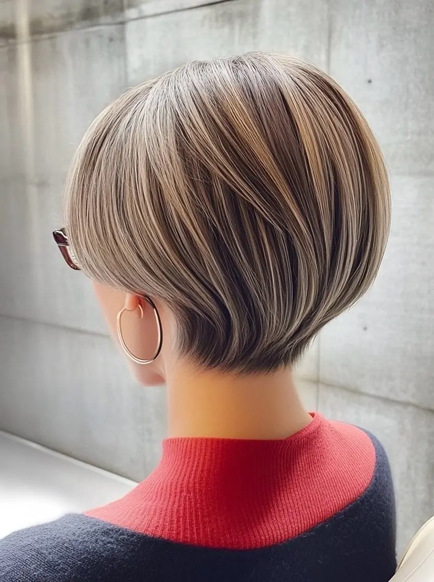 ショート カラー カット トリートメント レイヤー×顔周 り×髪質改善/MIUのヘアスタイル