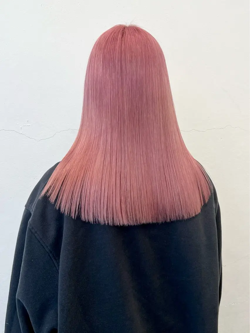 ミディアム カラー ベージュカラー ブリーチ ケアブリーチ ダブルカラー ピンクカラー カット ヘアカラー トリートメント HARU//原宿🤍 リピート率NO.1のヘアスタイル