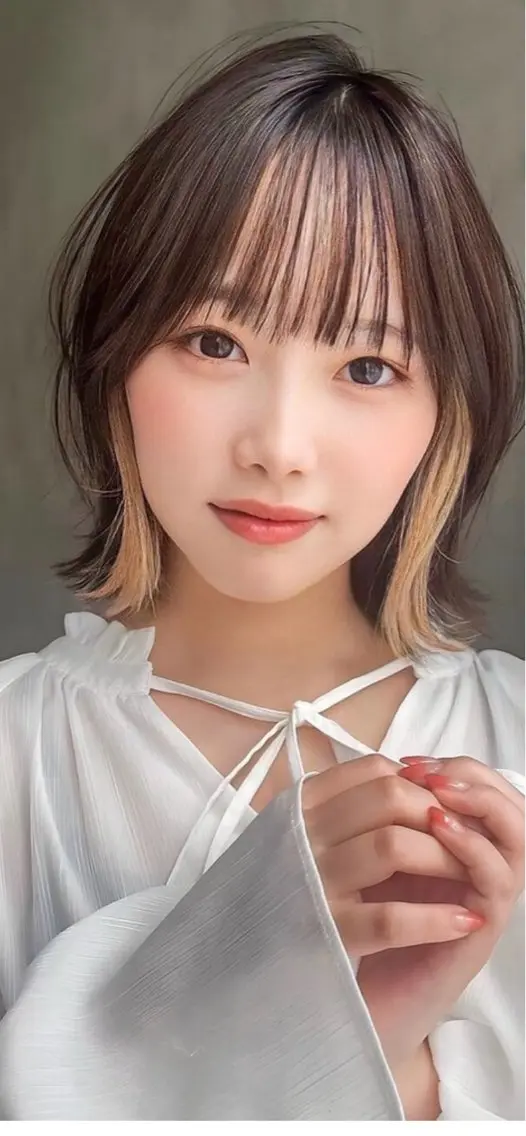 ミディアム カラー インナーカラー ボブ 髪質改善〻艶カラー〻 moriのヘアスタイル