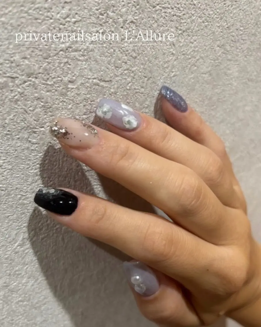 ネイル フラワーネイル ハンドネイル nailsalon -L'Allure-のネイルデザイン