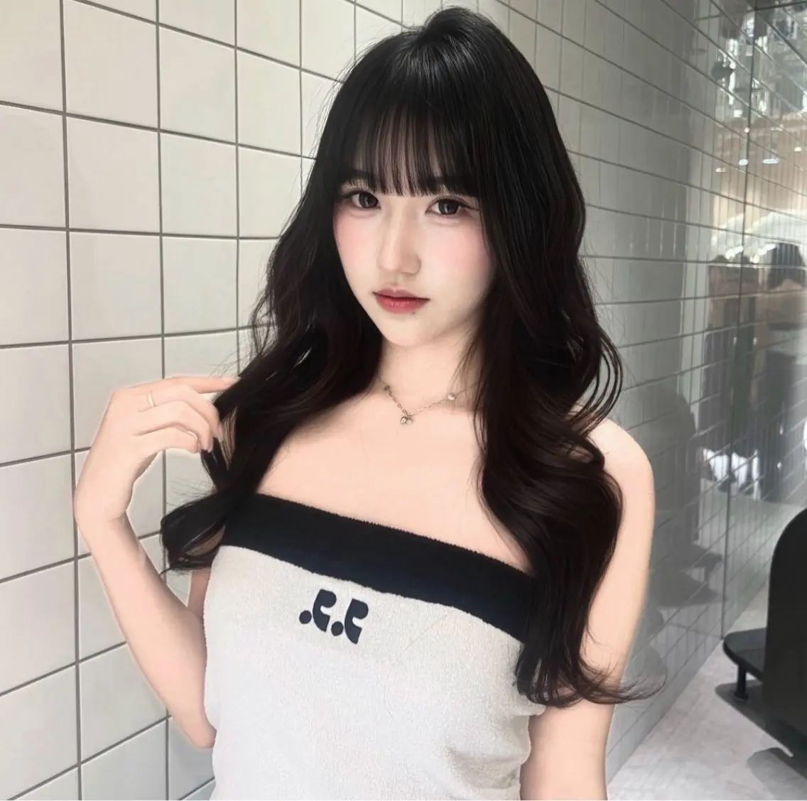 ロング カット ヘアカラー トリートメント misaki 💖 韓国レイヤー/ボブのヘアスタイル