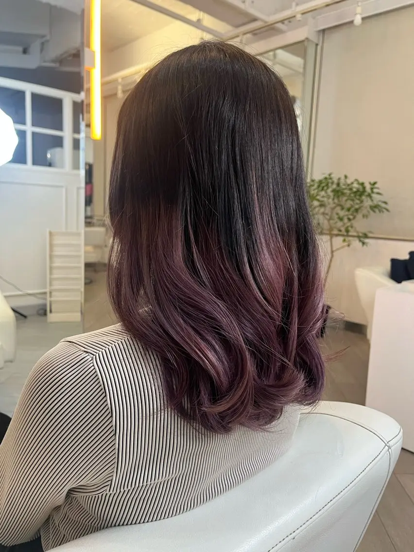 ロング パープルカラー フルカワ リナのヘアスタイル