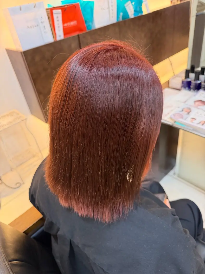 ミディアム ヘアカラー ゆあ🤎暖色系🍊 ミルクティー🥛⭐️のヘアスタイル