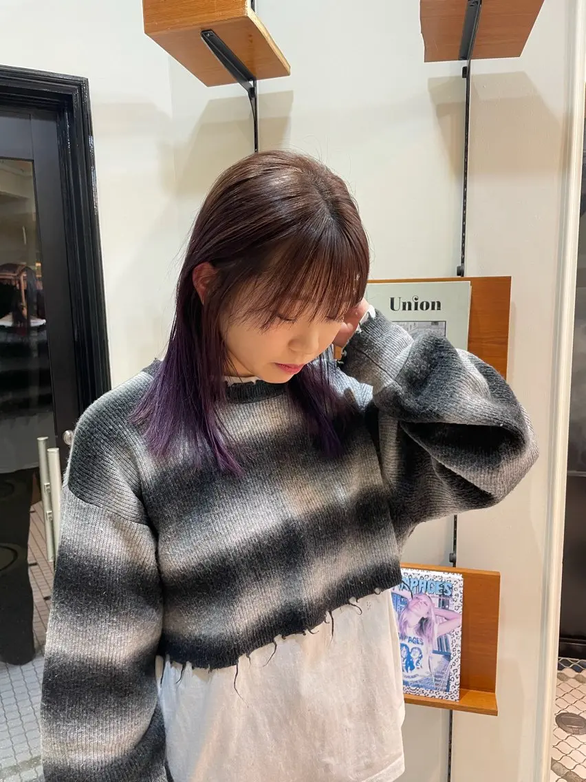 セミロング カラー デザインカラー ヘアカラー 🤍ブリーチなしカラ ー/渋谷/YUU🤍のヘアスタイル