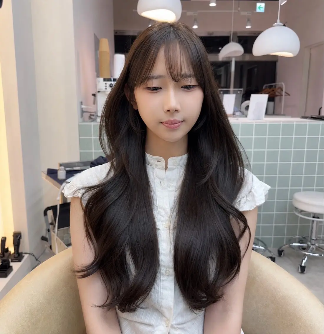 ロング カラー ブラウンカラー オリーブブラウン レイヤーカット ローレイヤー カット ヘアカラー トリートメント 広島本通り/立町/ ボブ/レイヤー/石井のヘアスタイル