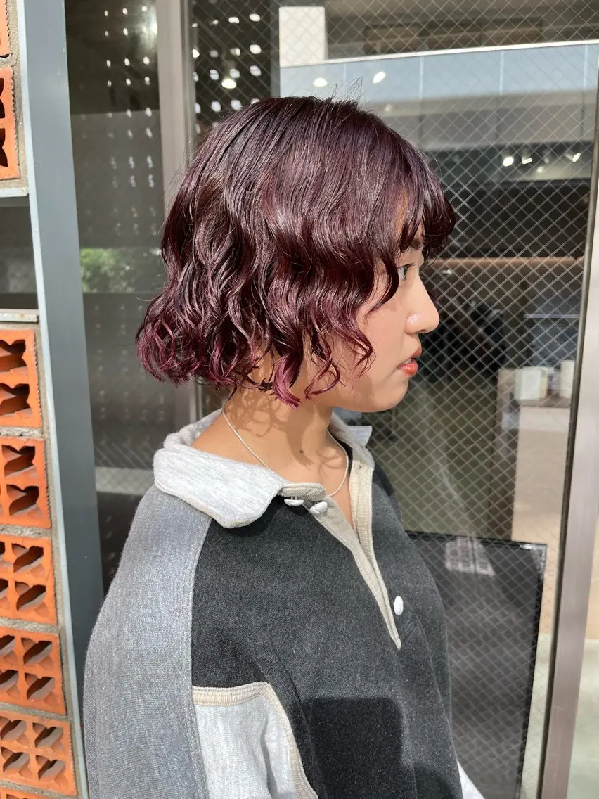 ミディアム カラー パーマ カット ヘアカラー トリートメント 表参道🌿赤み消し カラー/チナツのヘアスタイル