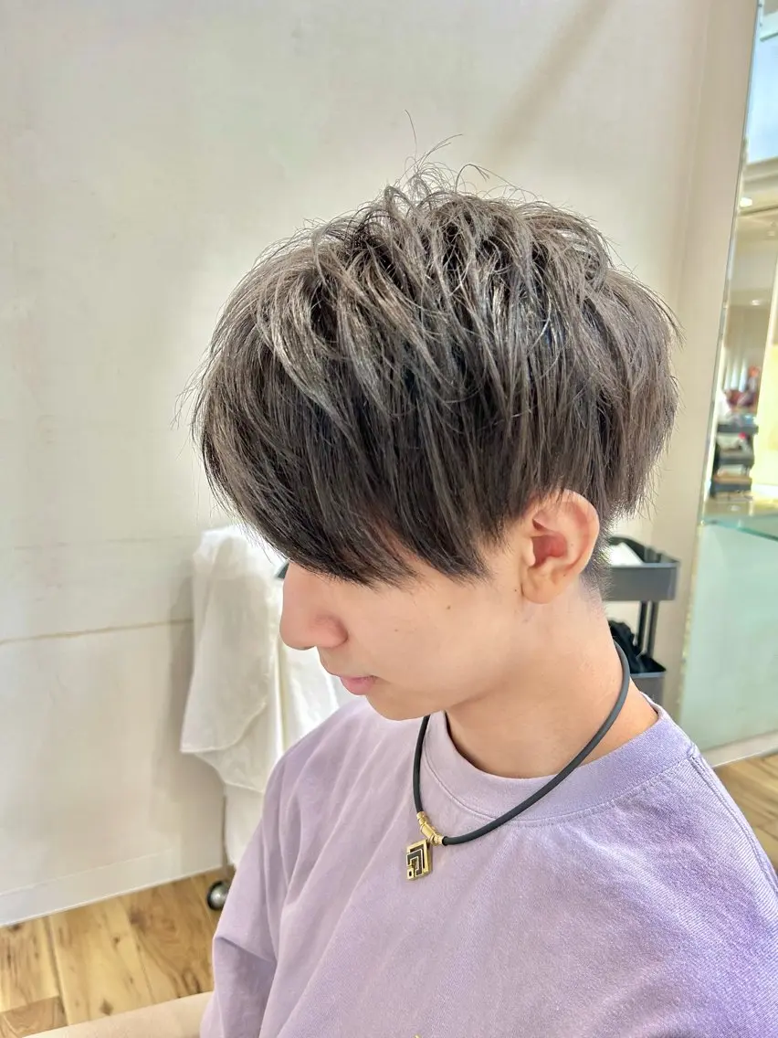 ショート カラー メンズ アッシュ オリーブアッシュ 藤森 達也のヘアスタイル