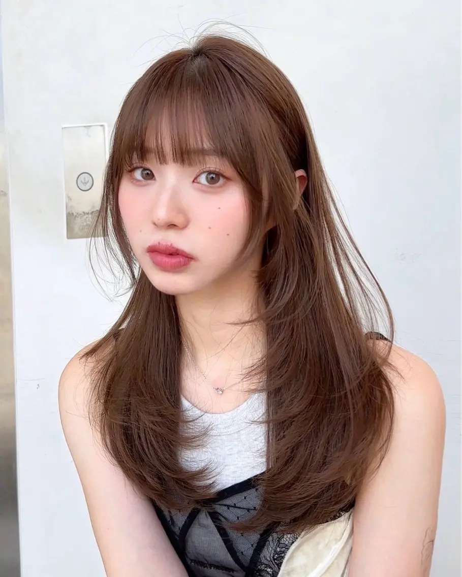 ロング カラー カット ヘアカラー トリートメント Lond mare レイヤーカット/韓国のヘアスタイル